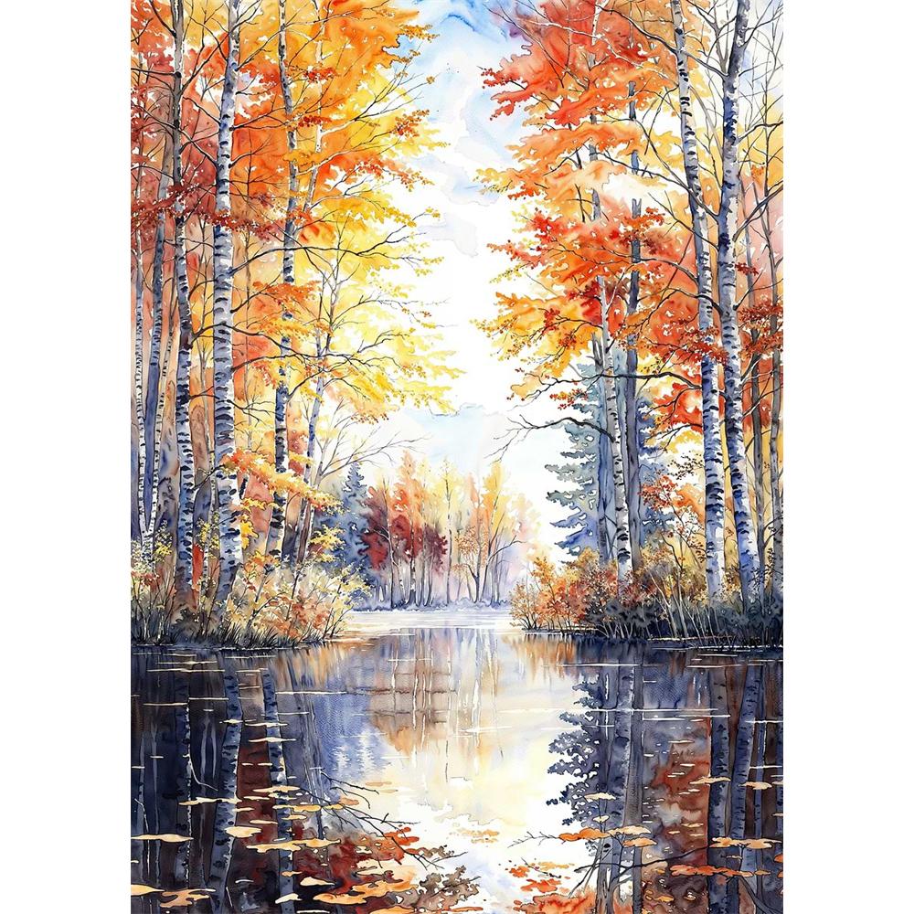 Chinese Four Seasons Landscape Diamond Art Painting Decoration Sailboat Diy Full Rhinestone Mosaic Cross Stitch Kit Gift
