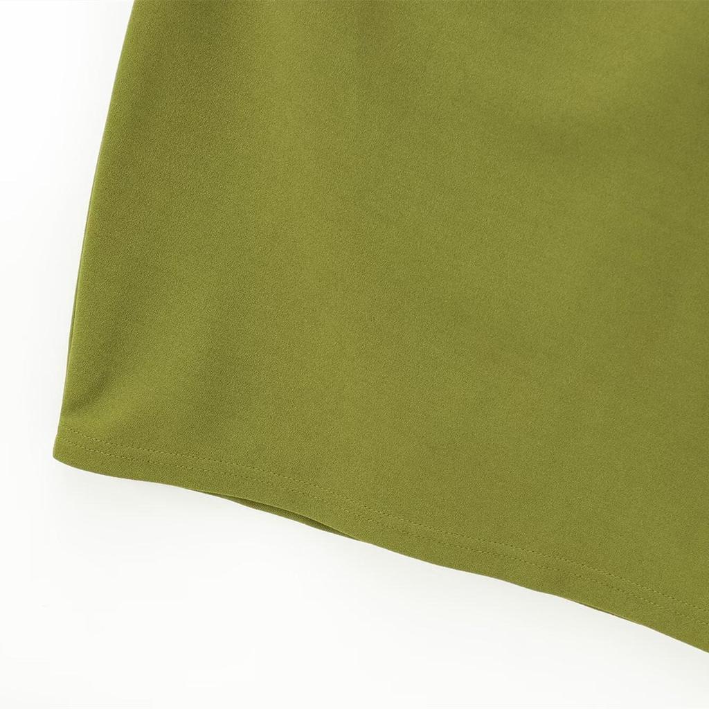 2025 Spring Women's Slim Stand-Up Collar Dress with Padded Shoulders and Waist-Cinching Design