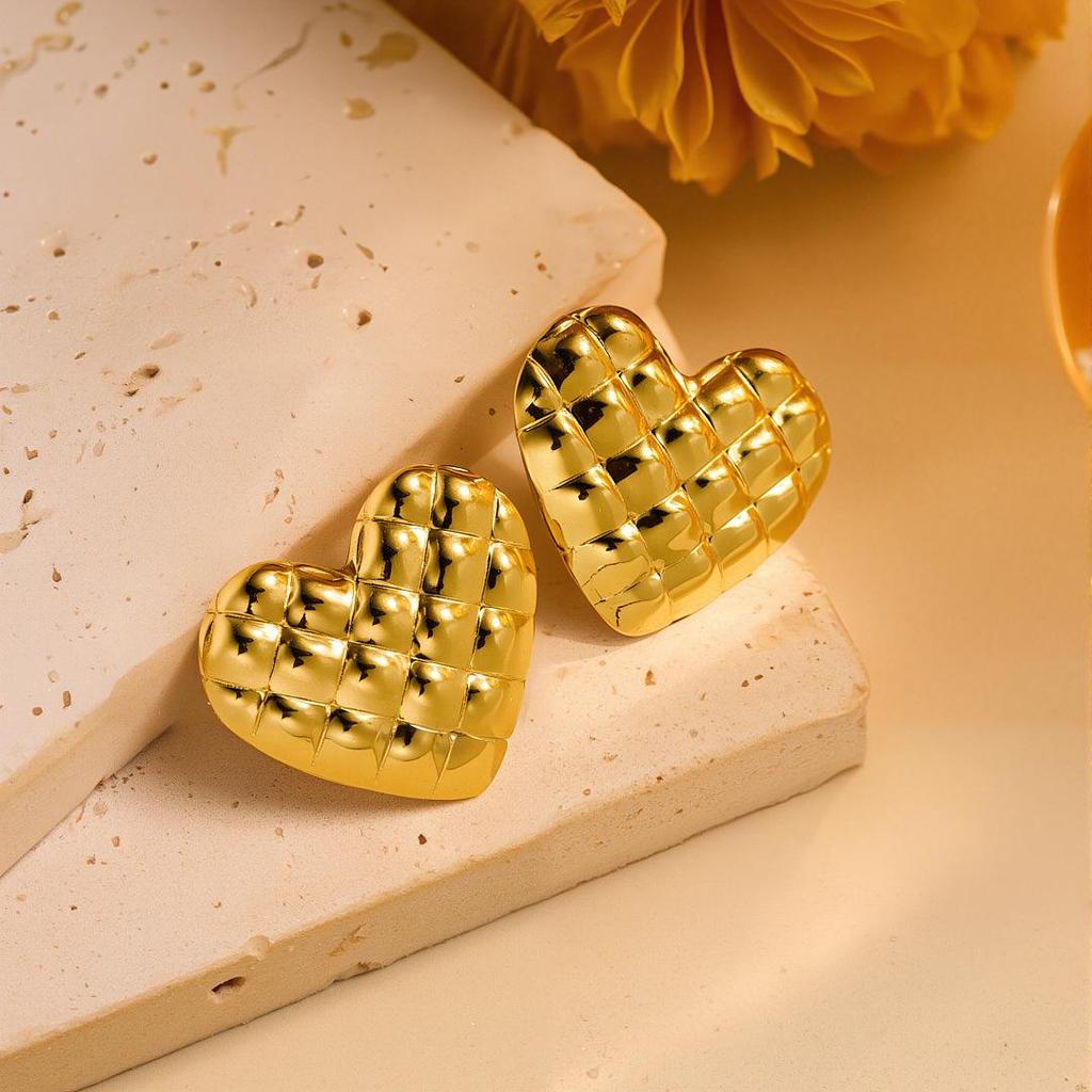 Geometric Irregular 18k Gold Titanium Steel Earrings for Women