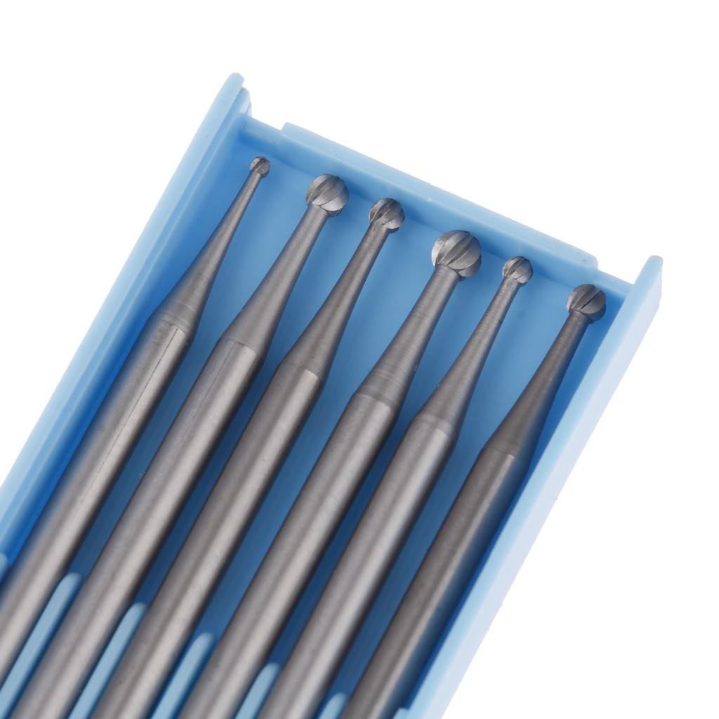 Set of 6 Tungsten Carbide and Drill Bits with Shank Cone Drill Cutter Set Burs, Burs, 2.35mm Diameter, (1.0/1.4/1.6/1.8/2.0/2.3mm)