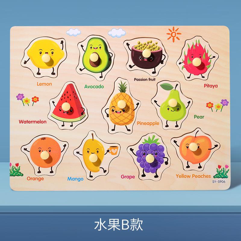 Baby 3D Wooden Puzzles Board Cartoon Animal Traffic Wood Puzzle Toys Cognitive Matching Grip Board Game Educational Toys Gifts