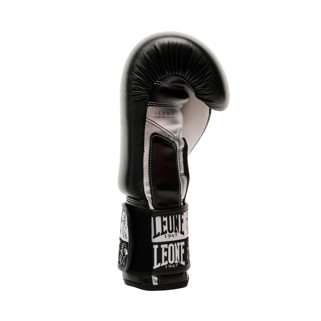 LEONE 1947 Boxing Gloves Unisex Cowhide Outer Polyurethane Pad Velcro Fastener Black GN208 [ICONIC] 100% (10oz) [Genuine Product]