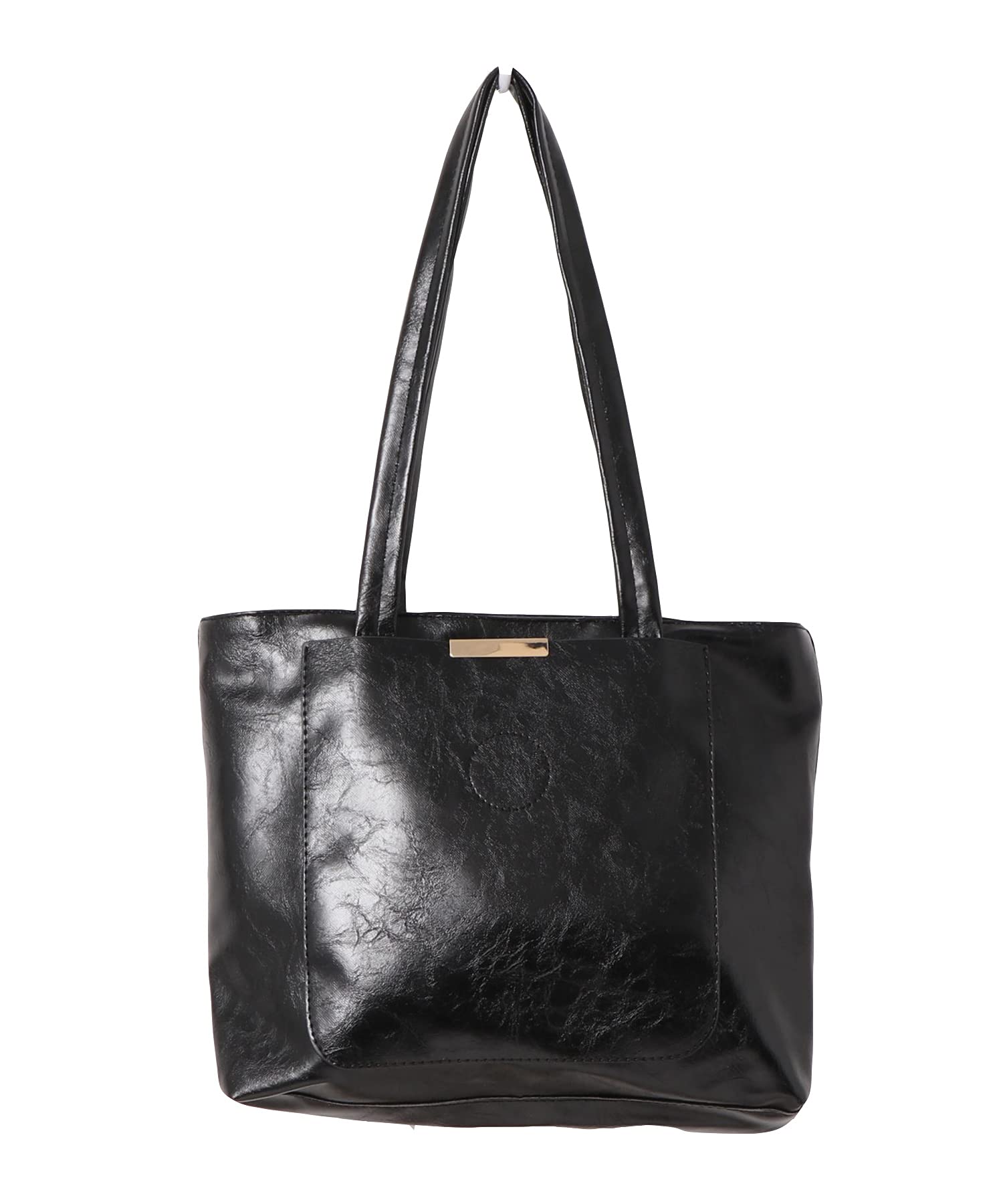 

Сумка-тоут на молнии из синтетики для базового делового плечевого для через плечо синтетическая изысканная базовая сумка [Aimoha] женская, кожа, офис, чёрный