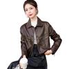 Women's Slimming Motorcycle Leather Jacket - Short, Versatile, Spring/Autumn 2025 Fashion for Petite Sizes