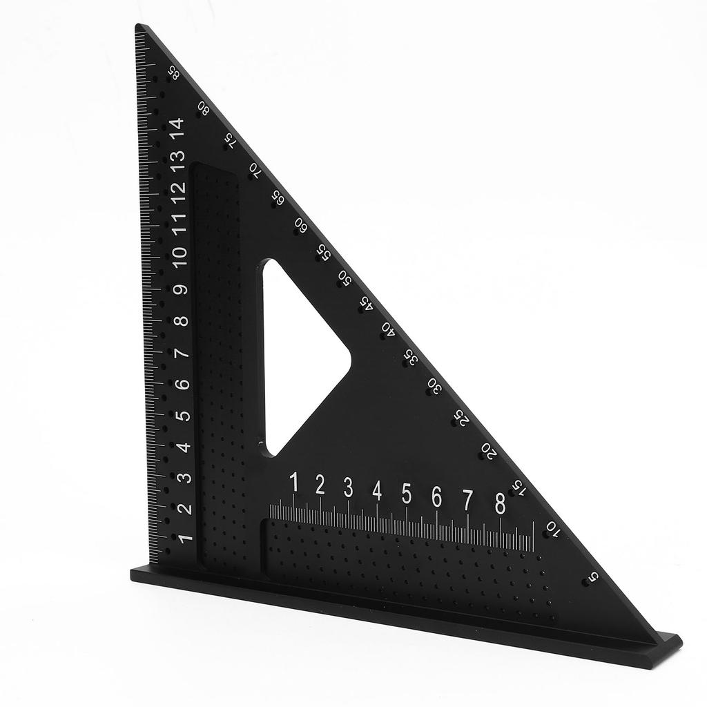 7 Inch Triangle Ruler 90 Degree Multi Hole Angle Ruler Carpenter Rafter Square for Woodworking and Construction