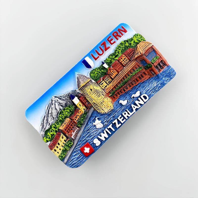 Switzerland Souvenirs Lake Lucerne Chapel Bridge Fridge Magnets Alps Saint Bernard Travel Souvenirs Home Decor Wedding Gifts