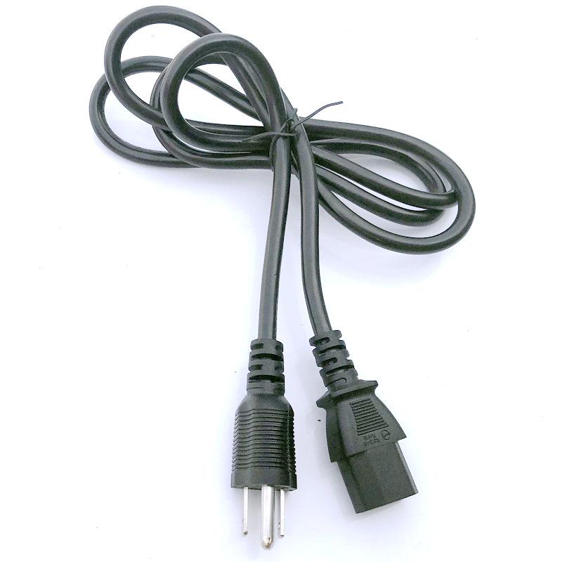 BSMI-Certified Taiwan Power Cord, 3-Pin Plug with Figure-Eight or Cloverleaf Connector for Coffee Machines & Speakers