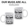 1pc 11oz White Mug with Double-sided Funny Artwork, Clean Minimalist Style, Sturdy Handle, Great for Work, Home and Gift Giving