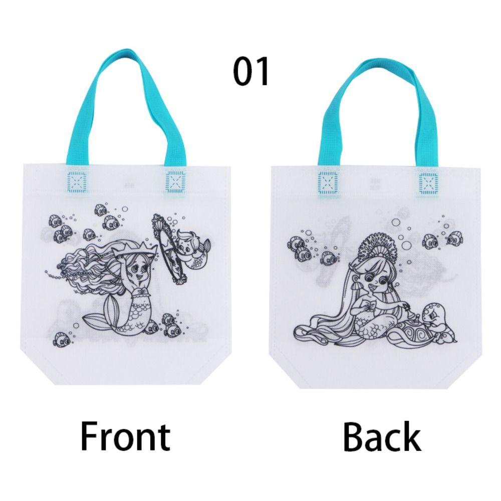 

Сумка-граффити из нетканого материала ручной работы, двусторонняя, развивающие игрушки для рисования для детей раннего возраста Mermaid