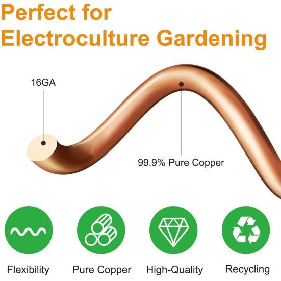 6Pcs 12 Inch Electric Grow Antennas Copper Stake Copper Wire Plant Stake Easy