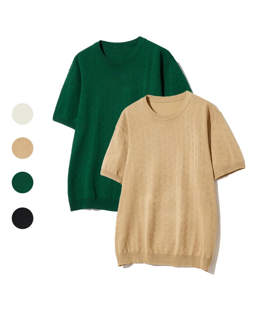 IRONYPORNO WHITELINE 86-Iroj046 Bottega Round Short Sleeve Knit 4 Colors