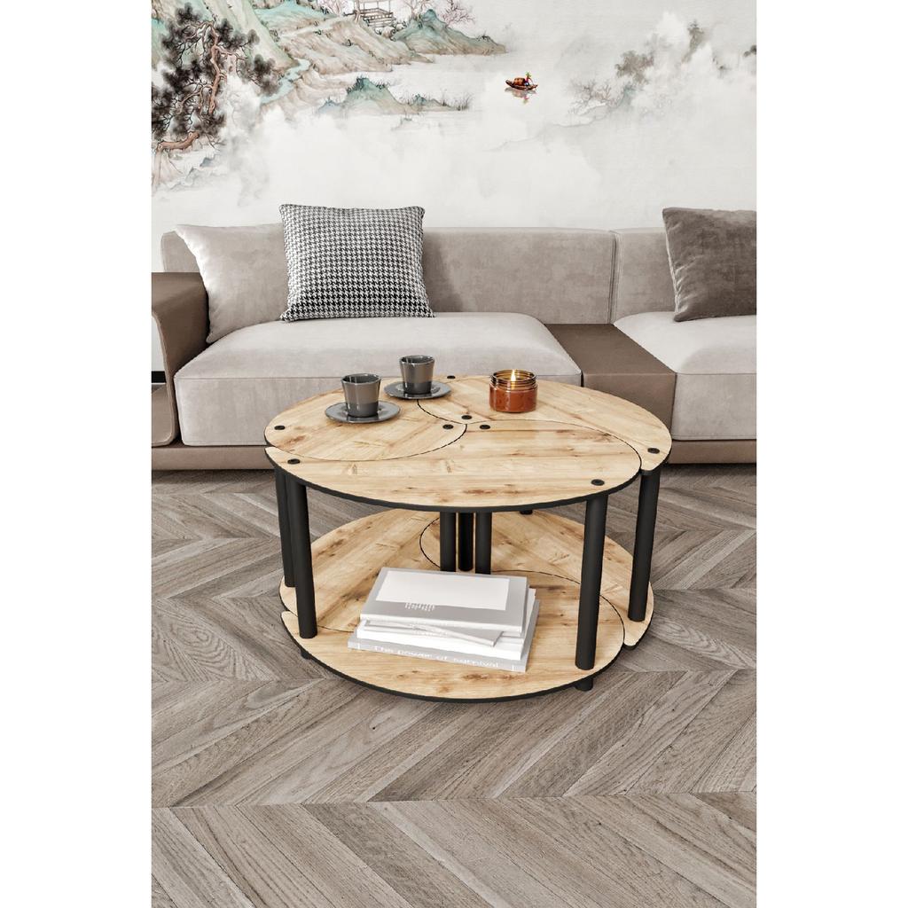 Yin Yang Unity Serenity Coffee Table Set Of 3? Sapphire-oak 70 Cm