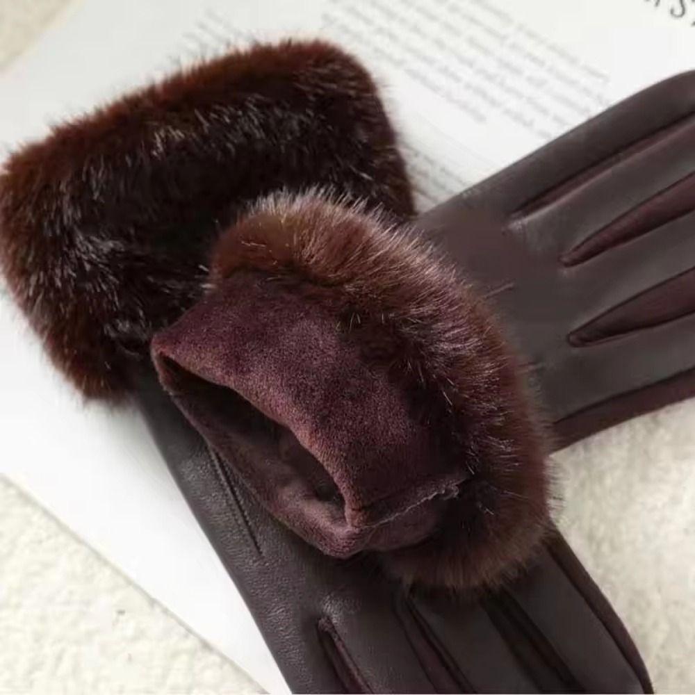 Thicken Female Touchscreen Gloves Thermal Lined Women's Winter Thermal Gloves Cold Weather