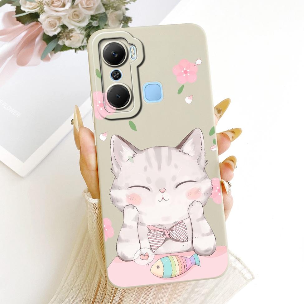 For Infinix X668C Phone Case For Infinix Hot 12 Pro Cover Silicone Cute Cat Fashion Funny Painted Casing For Inifnix Hot 12 Pro