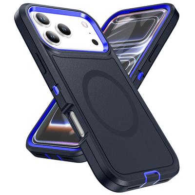 Shockproof Armor Magnetic Phone Case For iPhone 17 Pro Max Air 16E 14 15 Plus 12 13 16 Pro For Magsafe PC+TPU Hard Protect Cover