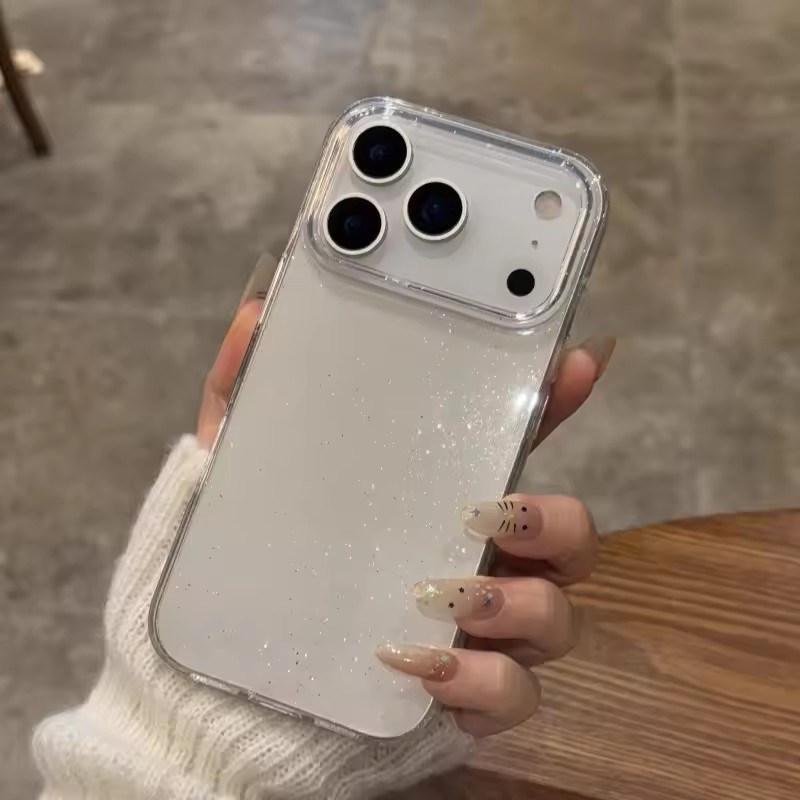 Luxury Fashion Bling Glitter Transparent Phone Case For iPhone 17 Pro Max 16 15 14 13 12 11 XS X XR 7 8 16 Plus 16E 17 Air Cover