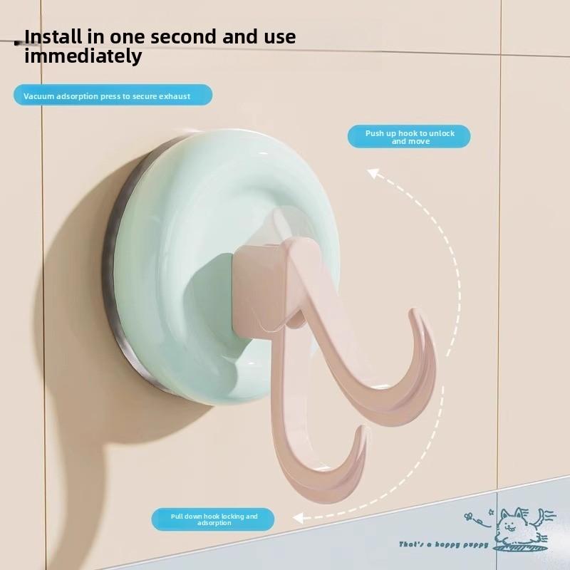 4 Pcs Strong Vacuum No-hole Non-marking Removable Household Kitchen Bathroom Bathroom Wall Hanging Suction Cup Hooks
