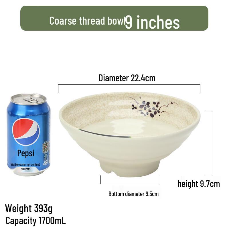 Melamine Dinner & Ramen Bowls, 9-inch, Set of 5