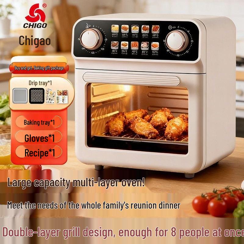 Zhigao 3-in-1 Smart Electric Oven: Air Fryer, Baker & Roaster with Visual Display
