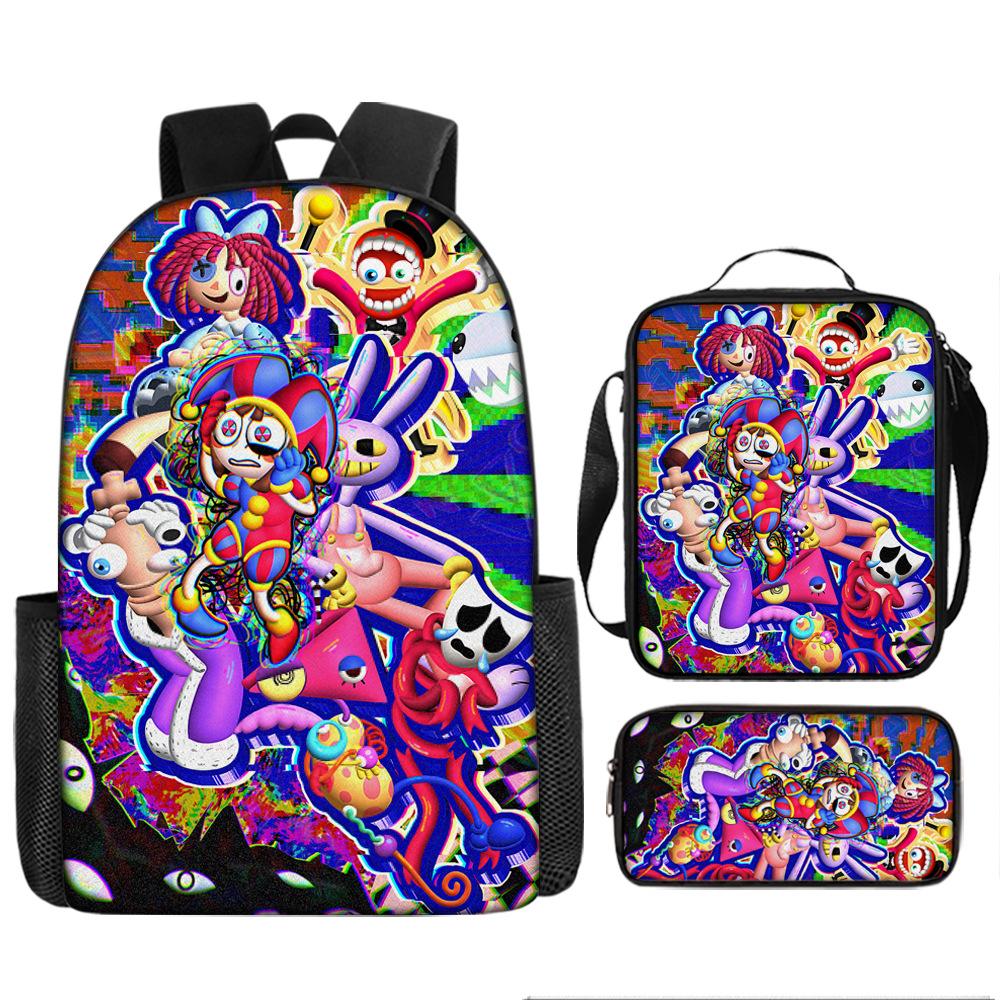Magic Digital Circus Schultasche Grundschule 3.-4.-5. Klasse Leichtgewicht Großes Fassungsvermögen Rückenschutz Cartoon Anime Rucksack