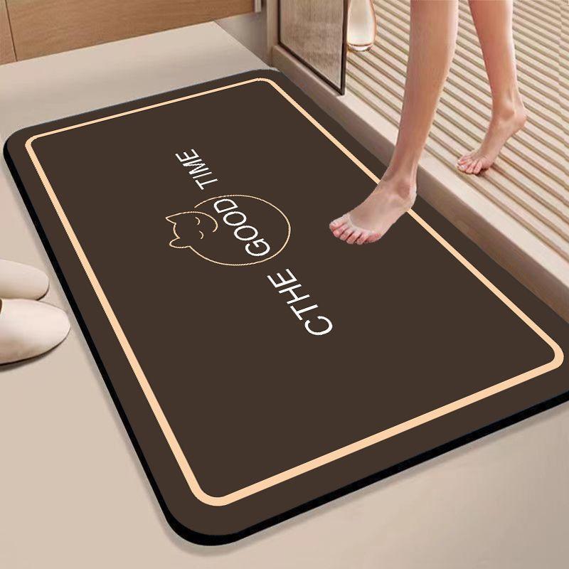 Modern Simple Diatom Mud Floor Mat, Water-Absorbing Floor Mat At The Door Of The Bathroom, Dirt-Resistant, Quick-Drying And Easy-To-Take-Care Floor