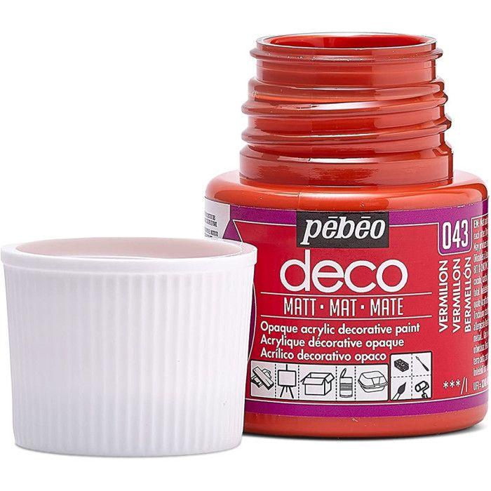Peinture acrylique - pébéo - p.bo déco - rouge vermillon - mat - 45ml