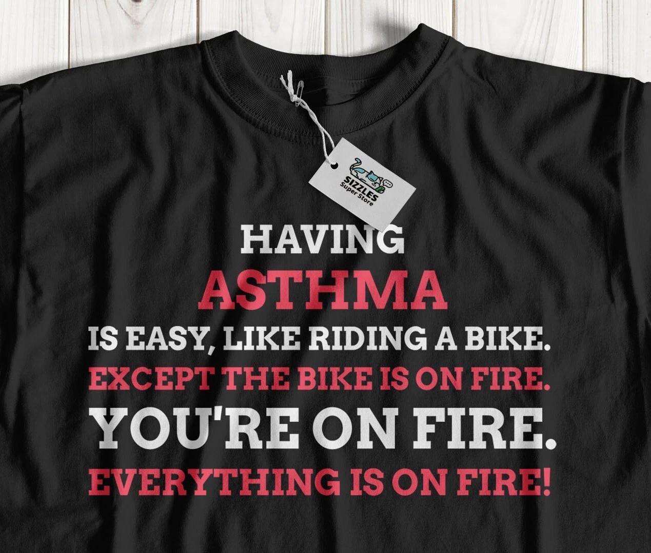 

Unisex Funny Asthma T-Shirt Asthmatic Gifts & Lung Condition Tees S