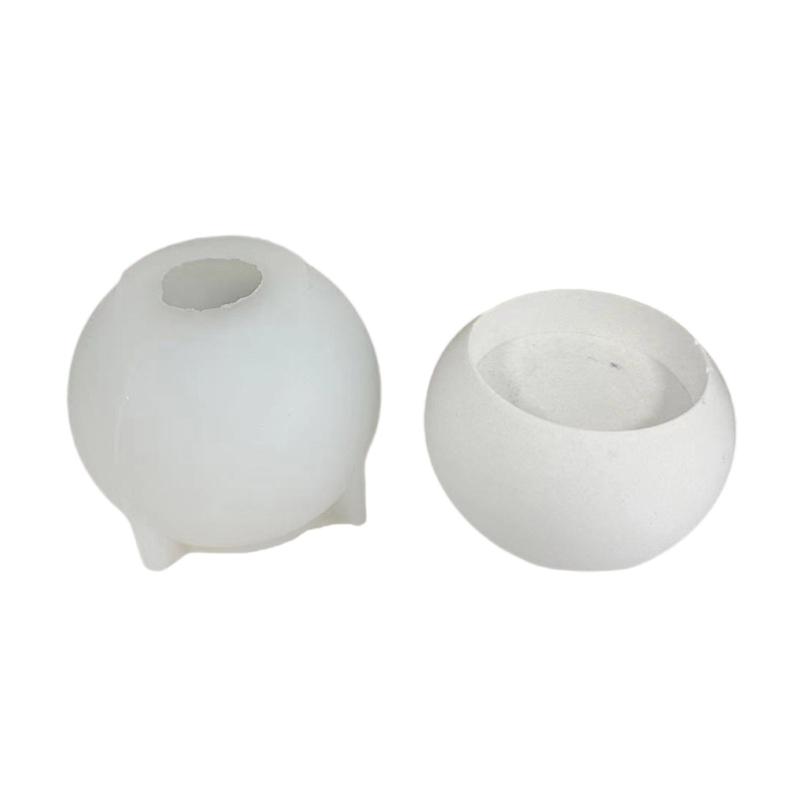 Artistic Home Decoration Candle Holders Mold Elegant Craft Silicone Molds for Epoxy Resin Sphere Shape Candle Holders