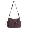 Zipper Closure Pleated Cloud Bag Large Capacity Nylon Crossbody Bag Striped Shoulder Bag  Women