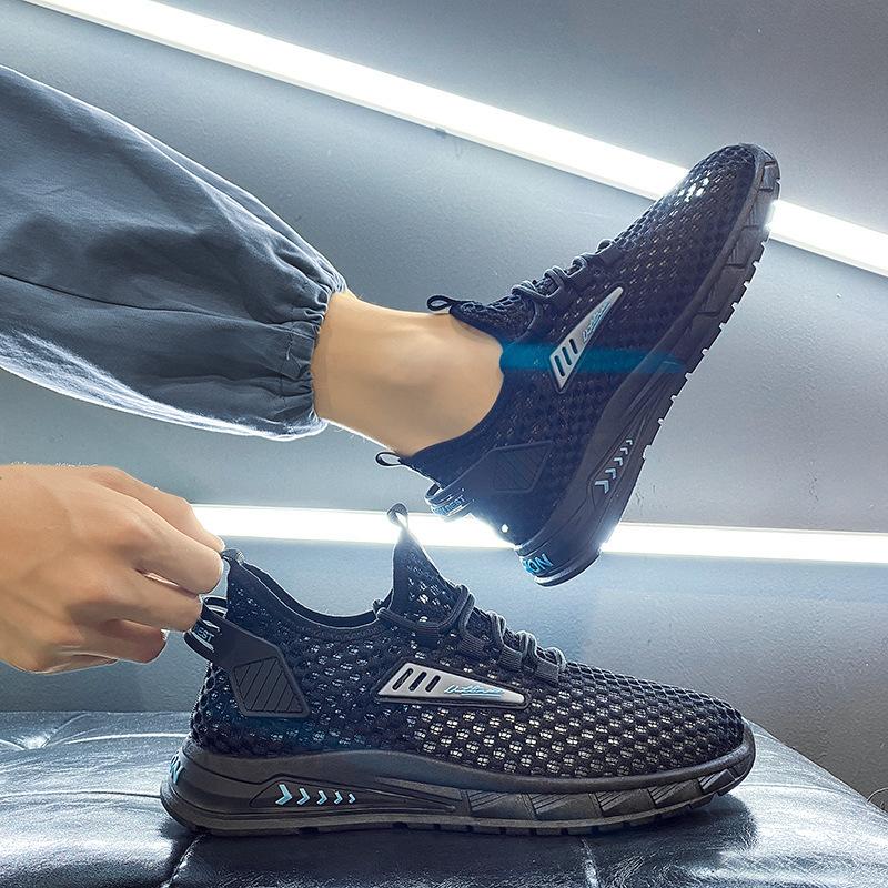 Foreign Trade 2025 New Summer Mesh Large Mesh Hollow Breathable Men's Shoes Sports Versatile Casual Running Shoes Men