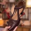Light Luxury Niche Retro 22 Spring New Shoes Buckle Sandals Wear Small Fragrant Wind Small Leather Shoes