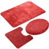 Set 3 pezzi Tappetino da bagno a tinta unita Set Tappeti da bagno con peli soffici Moderno Kit tappetini copriwater rettangolari 50*80 50*40 45*50cm