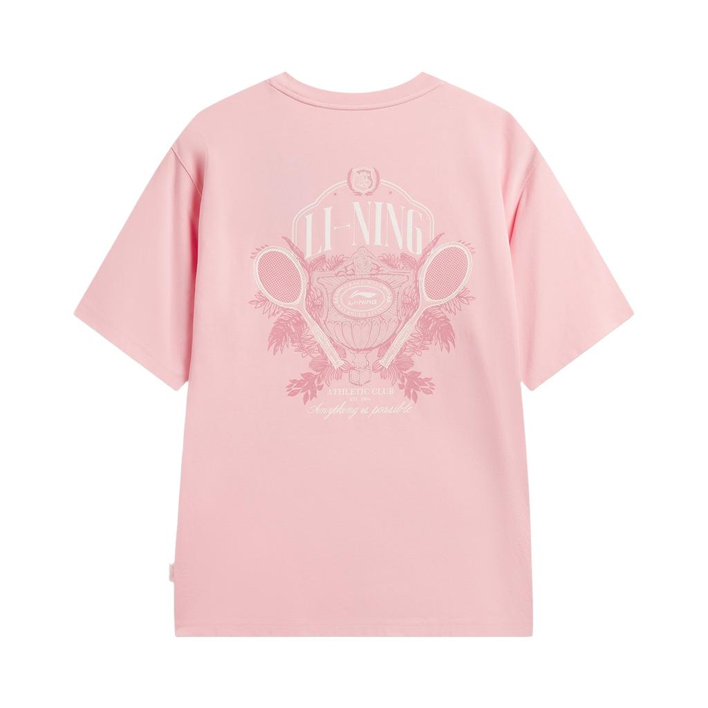 Li-Ning Quick-Drying Cool Loose Round Neck Letter Print T-Shirt Men Tops AHSW285-4
