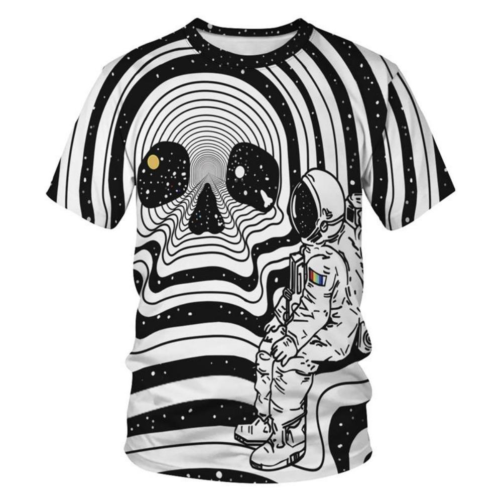 New Halloween Skeleton 3D Graphic T Shirts For Men Women Harajuku Round Neck Tees Tops Clothing Skull Halloween Costume T-shirt