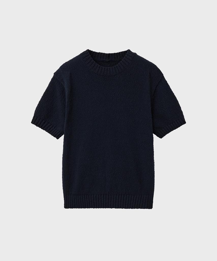 NOIRER Low Gauge Crop Half Knit (Navy)