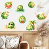 Creative Cartoon Watermelon Vacation Self Adhesive Removable No Residue Glass Window Sticker for Kitchen Living Room Home Decor