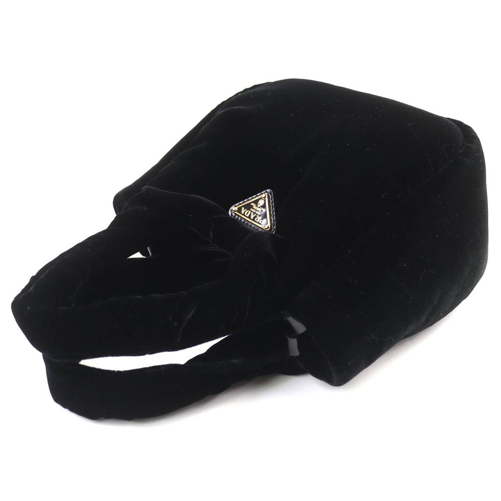 PRADA Shoulder Bag Padded velvet mini handbag with triangle logo, 2-way 1BA410 Used