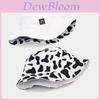 Cotton Cow Pattern Print Sun Hat For Men And Women With Wide Brim And Face Smile Print Summer Fashion Accessory