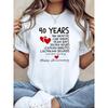 Women's 40th Birthday T-Shirt - Funny "Yes I'm 40" Slogan & Heart Print Short-Sleeve Top for 40 Years Old Celebration Gift, Casual Party Outfits