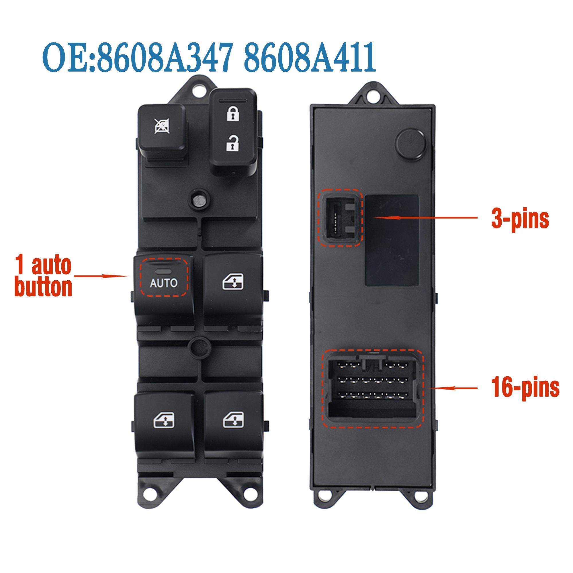 8608A347 8608A411 8608A238 For Mitsubishi Outlander 3 PHEV 2013-2018,Electric Master Power Window Lifter Control Switch Button LHD8608A347