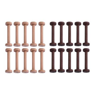 10x Wooden Empty Spools Wooden Spool for Arts Wire Weaving Embroidery Thread