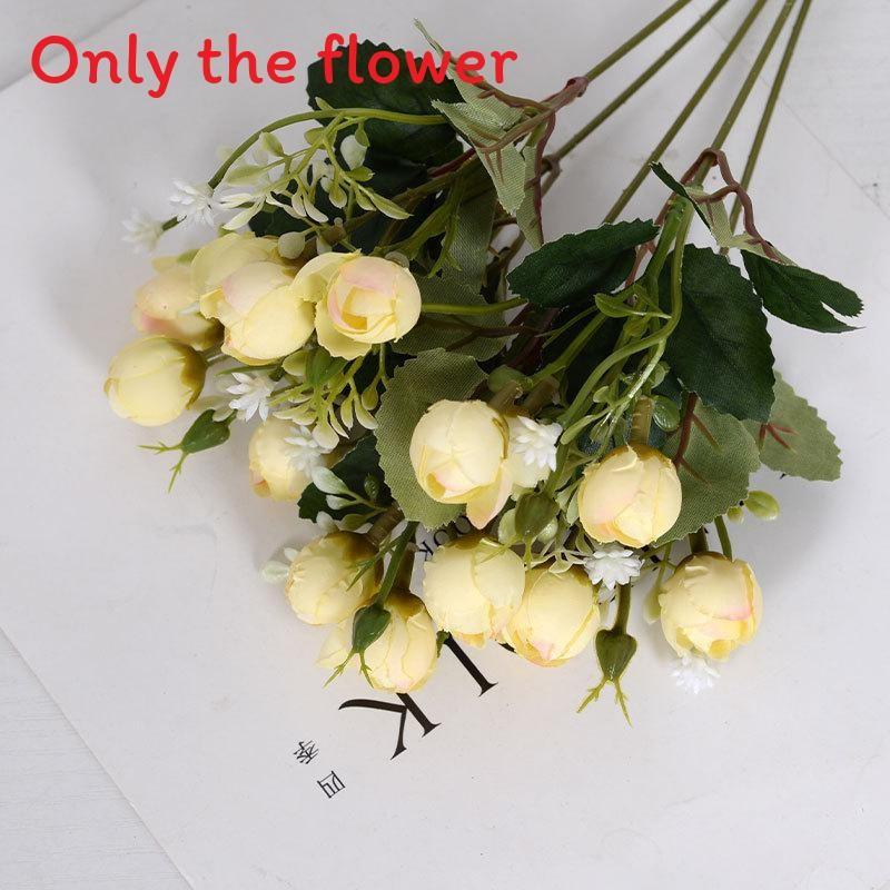 Simulated Rose Small Bouquet Multi Head Flower Bud Wedding Hotel Home Decoration
