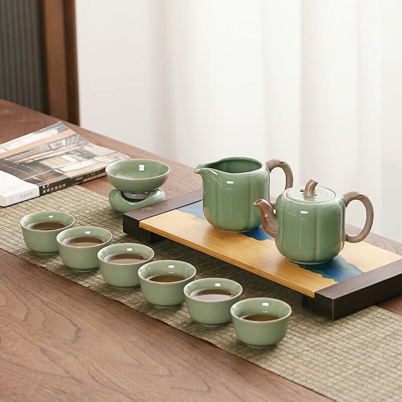 

Bafangli Longquan Official Kiln Fortune Blossom Tea Set