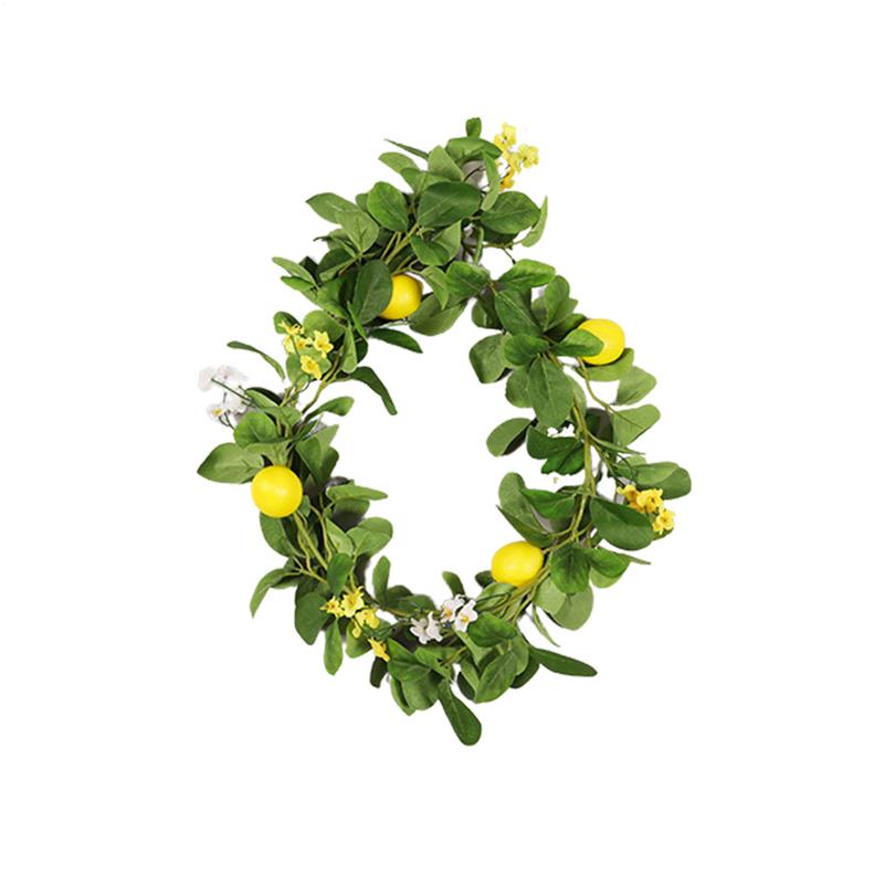 Fake Lemon Garlands Fake Leafs Rattan Artificial Plants Yellow Green Plastic Material Garden Deco Home Decoration