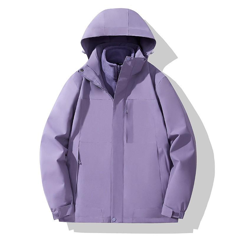 Men Women 3-in-1 Winter Outdoor Jacket With Removable Fleece Liner Windproof Waterproof Hooded Parka Hiking Camping Skiing