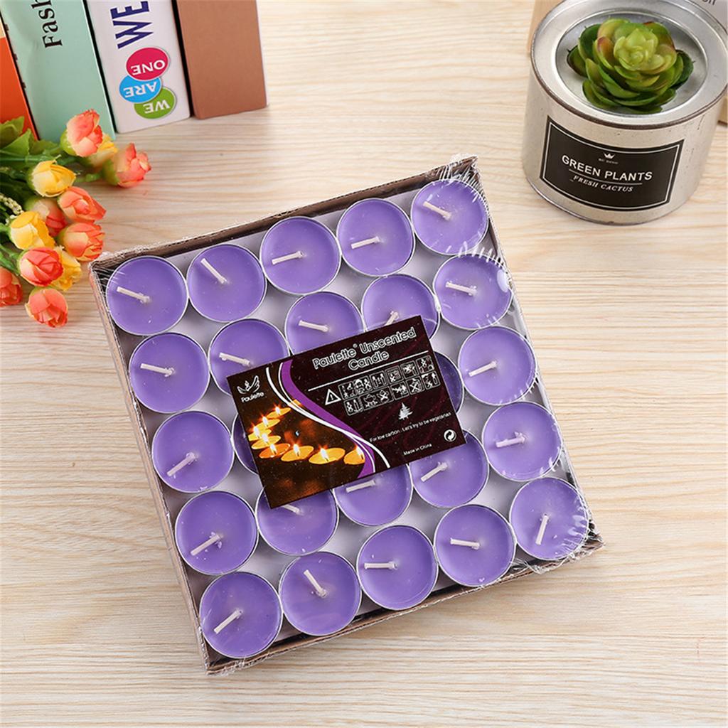 50Pieces Round Paraffin Wax Candle Romantic Layout Wedding Lover Proposal Confession Tea Wax Candle