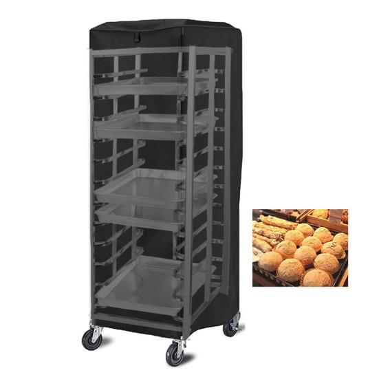 Bread Rack Cover Bakery Shelf Cover with Zipper Waterproof Dustproof Sheet Pan Rack Cover for Home Shop