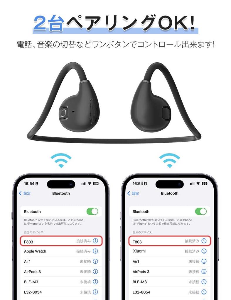 Meisei Bluetooth Earphones, Wireless Headset, Bluetooth 5.3, Ear-Hook Style, Open Ear, 12 Hours of Playtime, Lightweight (14g), Waterproof and