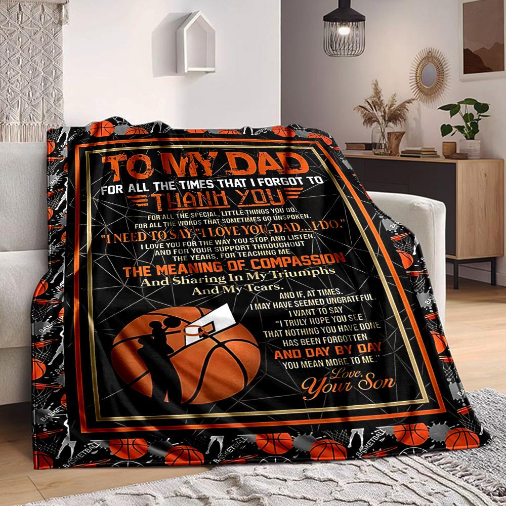 

1pc To Dad Envelope Blanket, Lightweight Flannel Throw For Sofa, Bed, Travel, Camping, Livingroom, Office, Couch, Chair, And Bed, 80cm×120cm