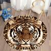 Realistic Tiger Animal Round Area Rug Non Slip Washable Floor Mat Living Room Bedroom Office Decor Nature Wildlife Carpet